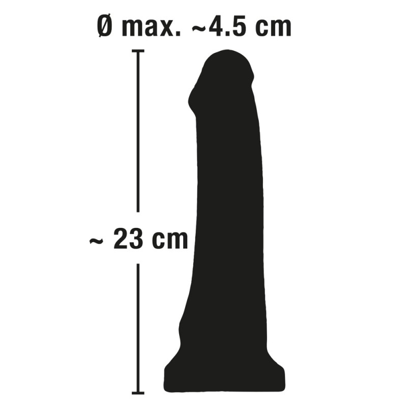 European Lover - Realistyczne Dildo Z Przyssawką Czarne 23 Cm